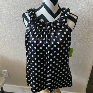Agora || black silky polka dot halter top